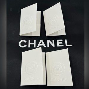 Set of 4 - CHANEL Paper Card Receipt Holder white Envelope